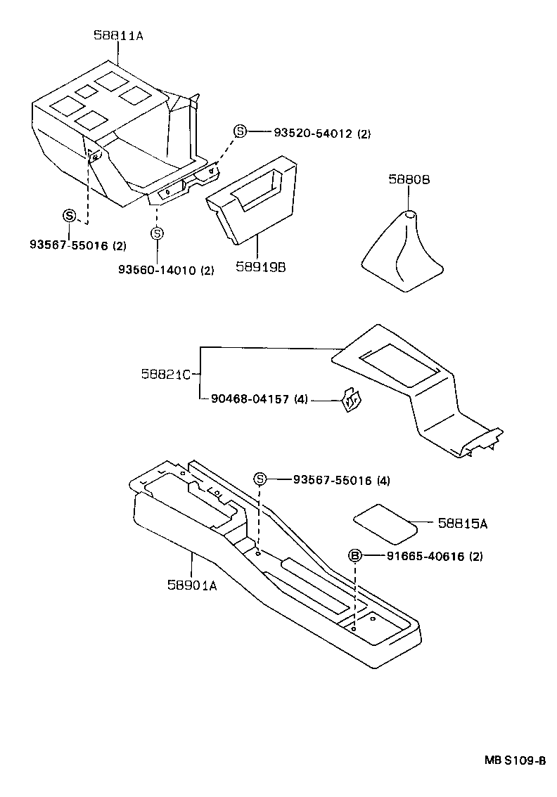  CARINA 2 |  CONSOLE BOX BRACKET