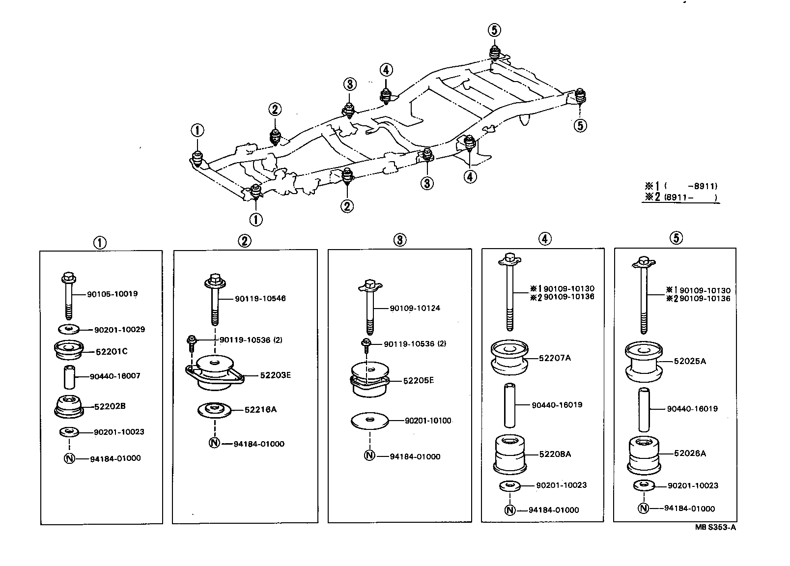  4 RUNNER TRUCK |  CAB MOUNTING BODY MOUNTING