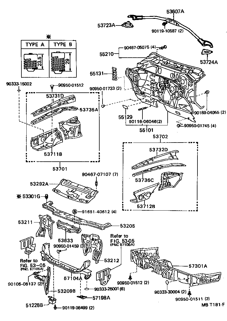  CELICA |  FRONT FENDER APRON DASH PANEL