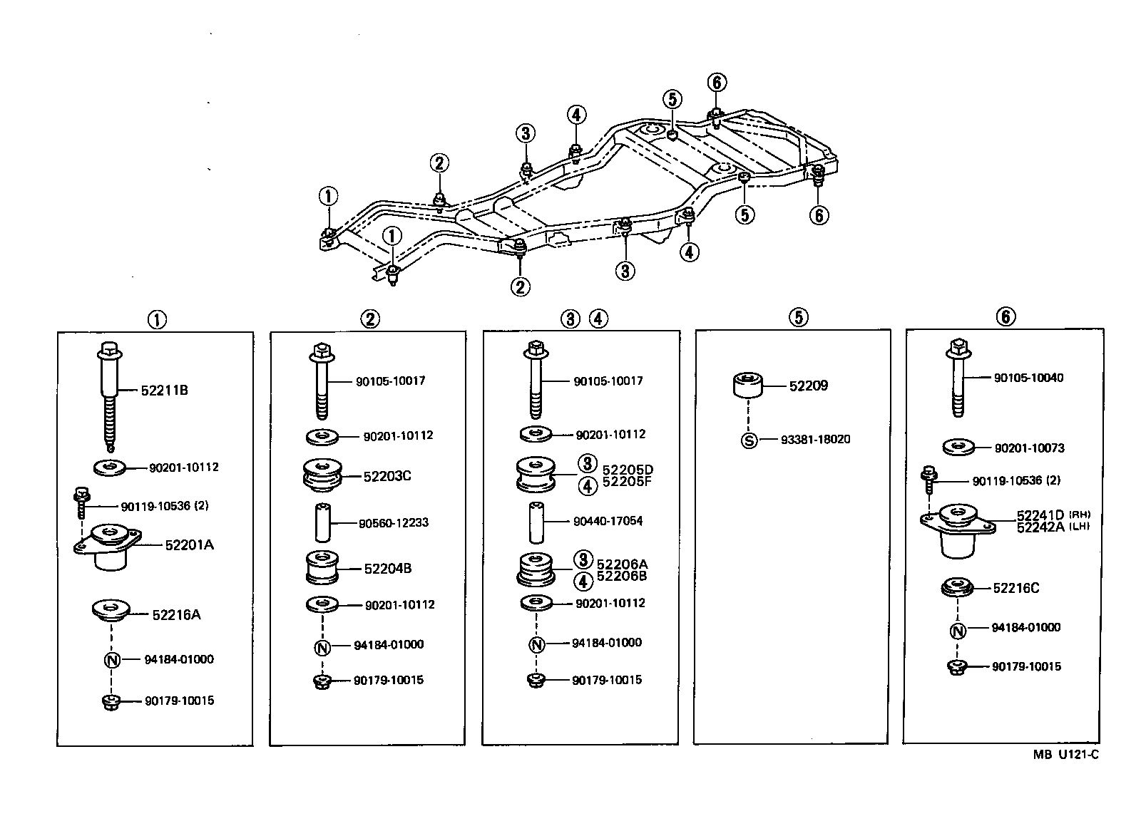  LAND CRUISER 80 |  CAB MOUNTING BODY MOUNTING