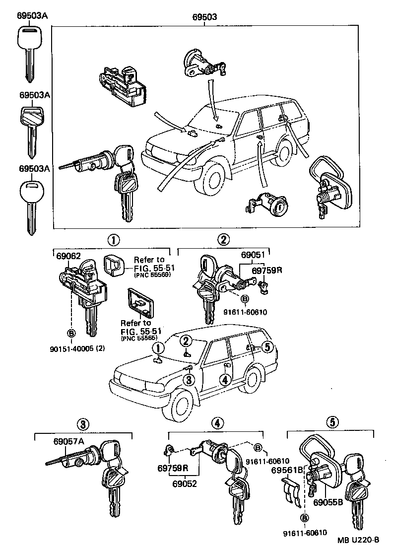  LAND CRUISER 80 |  LOCK CYLINDER SET