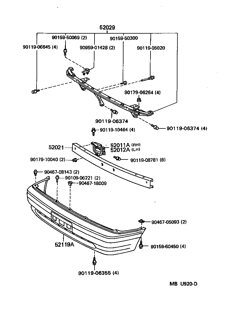  TERCEL |  FRONT BUMPER BUMPER STAY