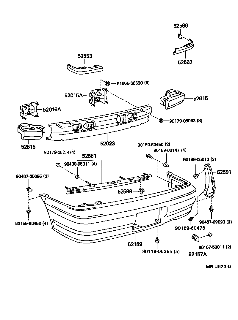  TERCEL |  REAR BUMPER BUMPER STAY