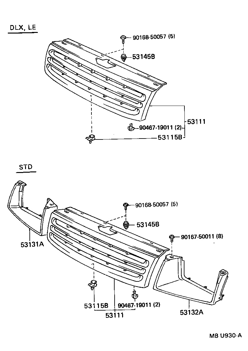  TERCEL |  RADIATOR GRILLE