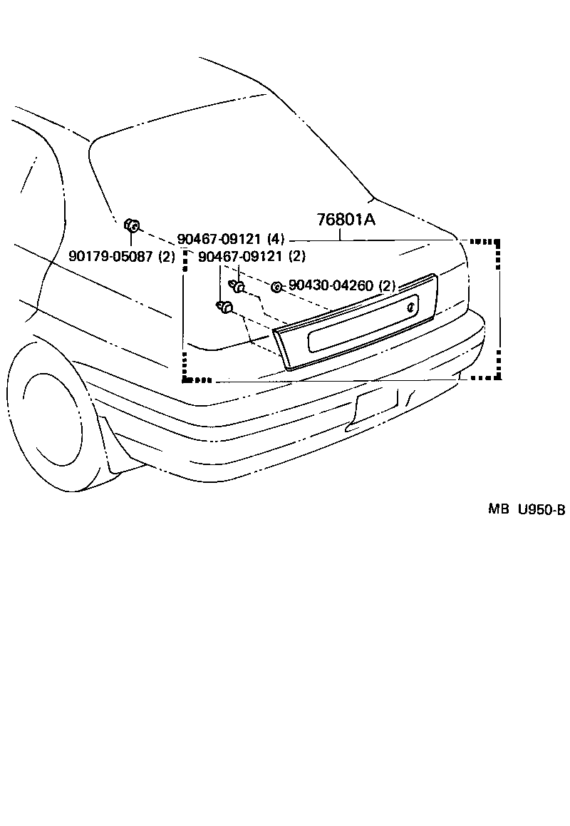  TERCEL |  REAR MOULDING