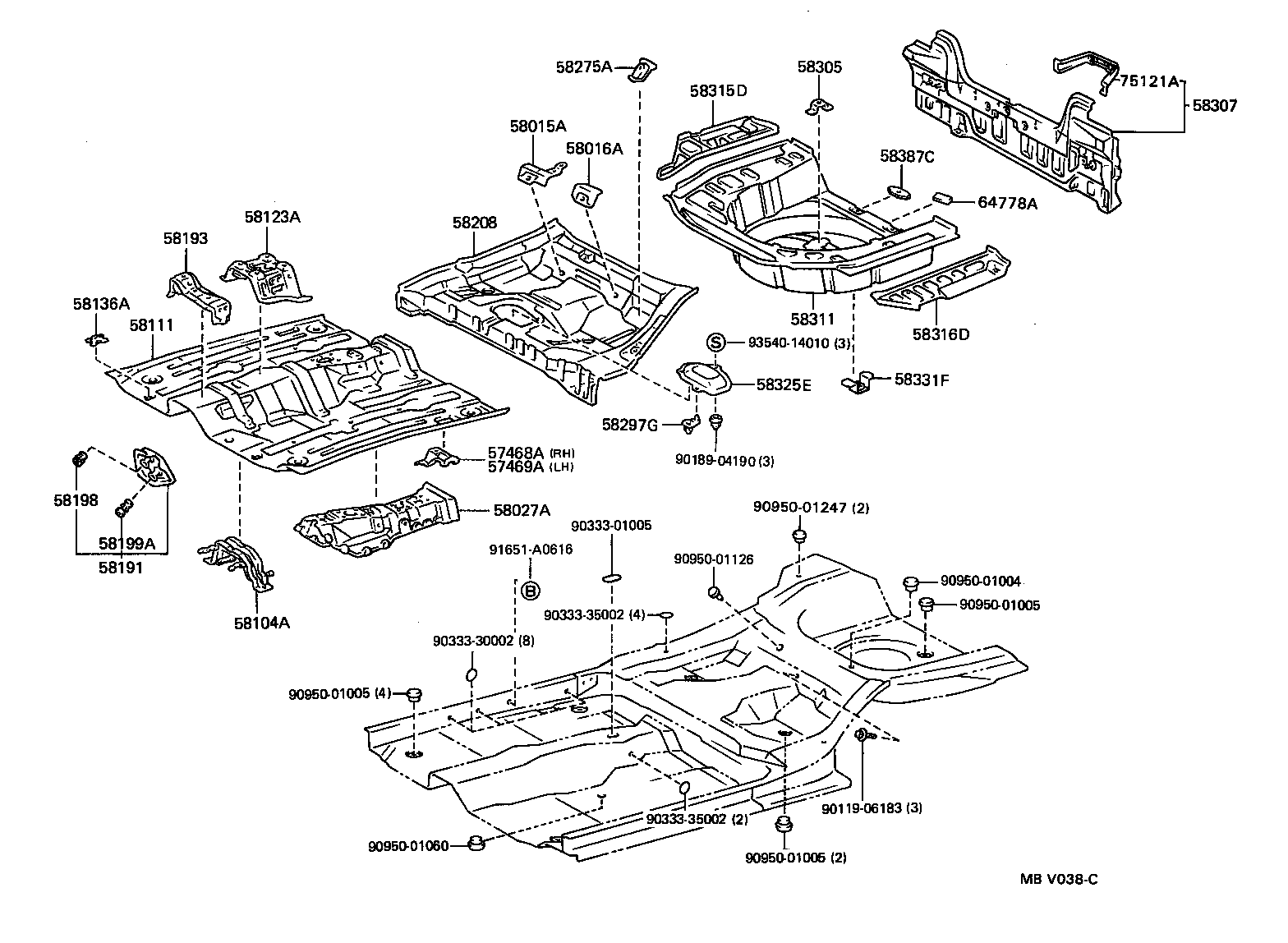  TERCEL |  FLOOR PAN LOWER BACK PANEL