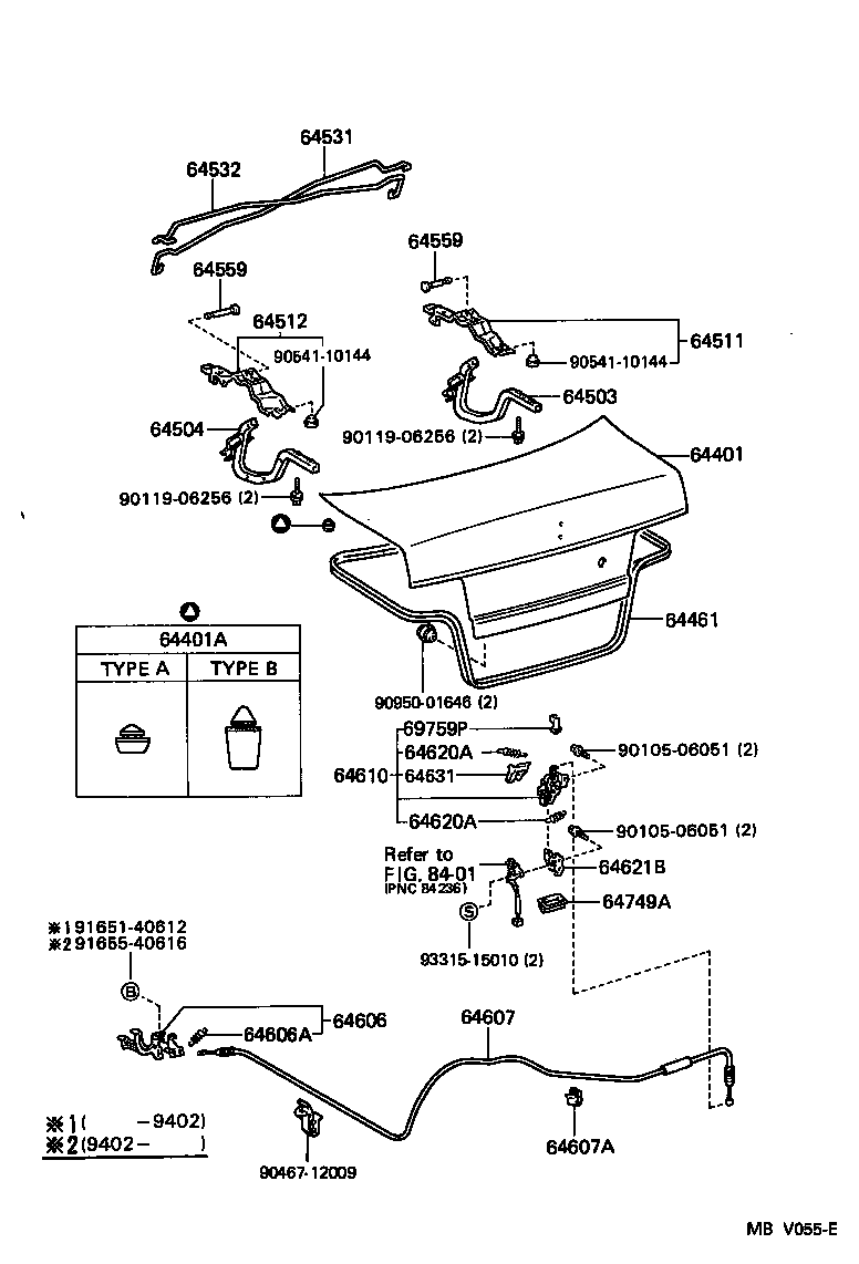  TERCEL |  LUGGAGE COMPARTMENT DOOR LOCK