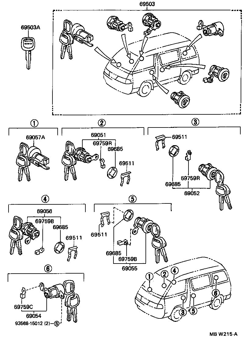  LITEACE VAN WAGON |  LOCK CYLINDER SET