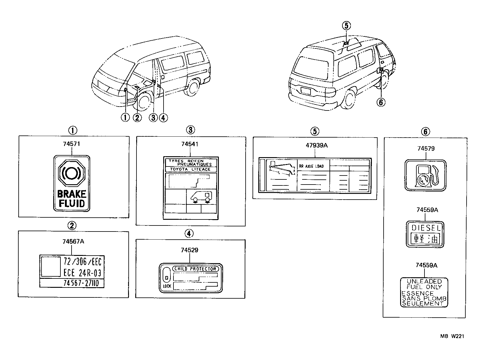  LITEACE VAN WAGON |  CAUTION PLATE