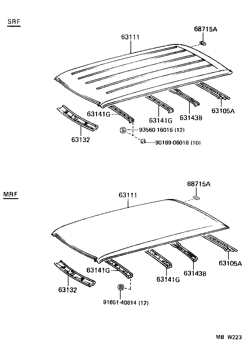  LITEACE VAN WAGON |  ROOF PANEL BACK PANEL