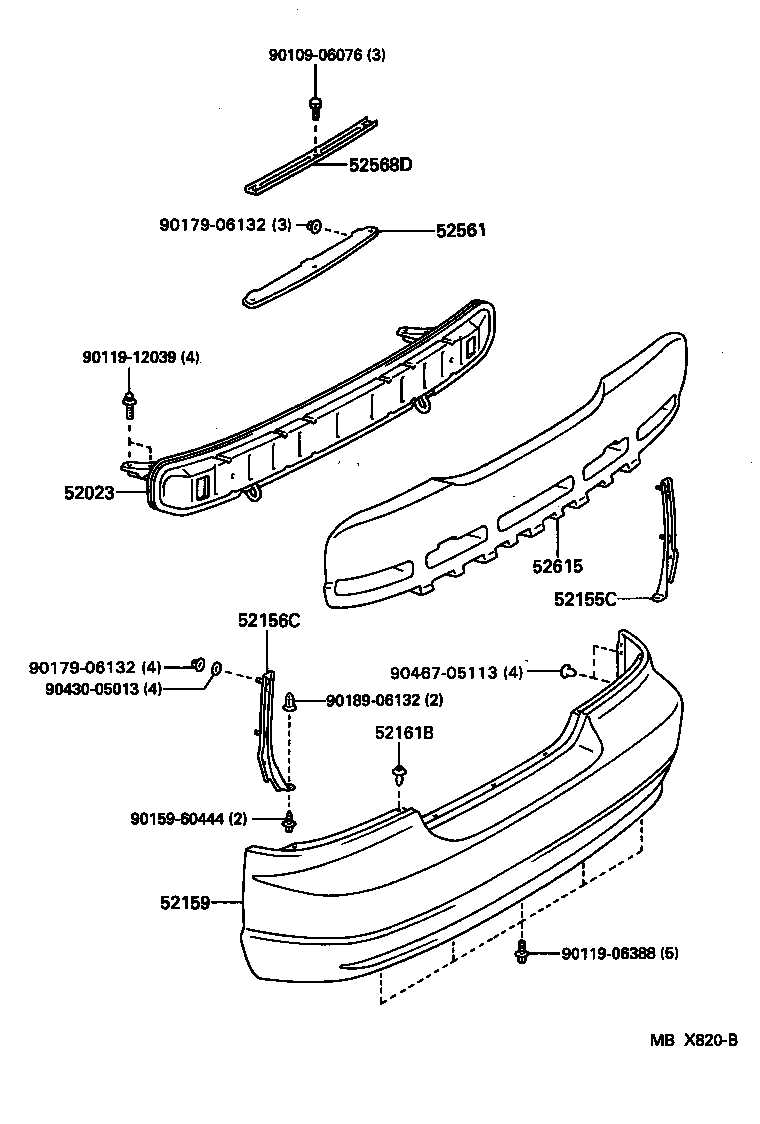  CELICA |  REAR BUMPER BUMPER STAY