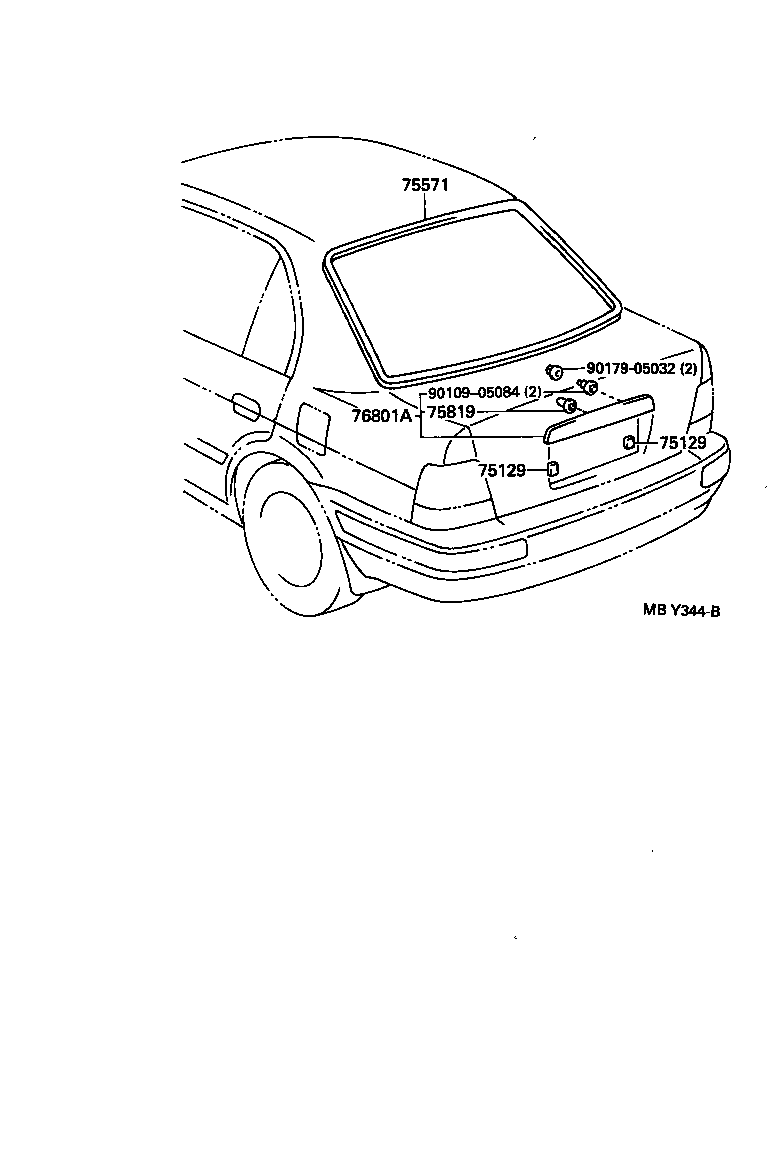  TERCEL |  REAR MOULDING