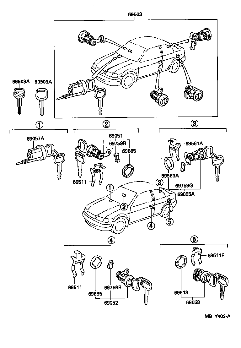  TERCEL |  LOCK CYLINDER SET