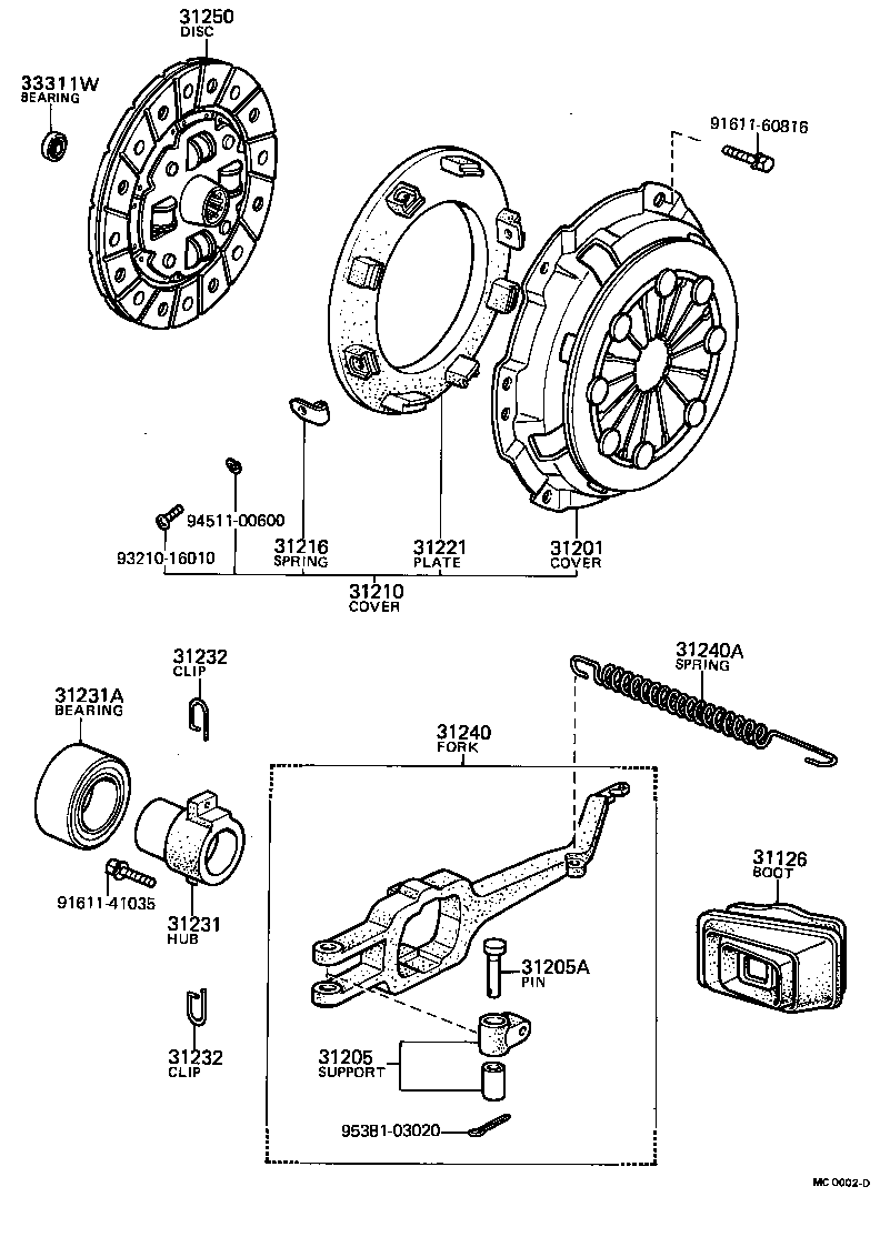  TOYOTA1000 |  CLUTCH RELEASE FORK