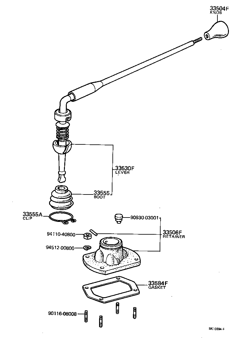  TOYOTA1000 |  SHIFT LEVER RETAINER