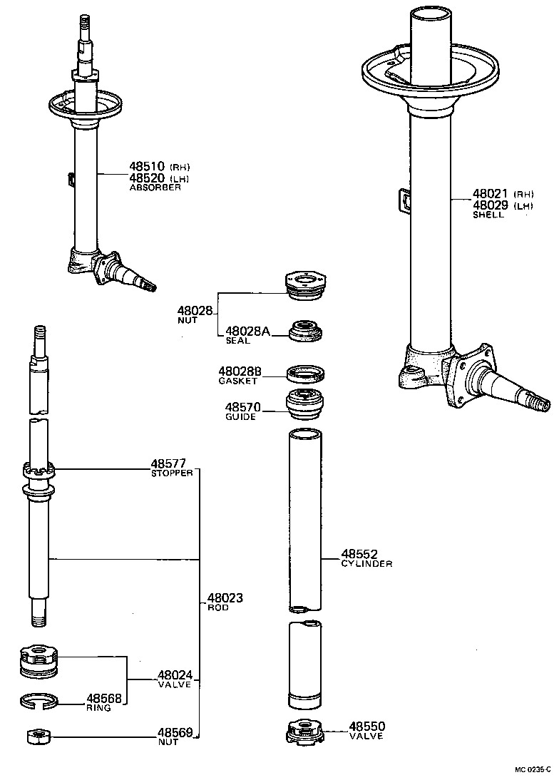  TOYOTA1000 |  FRONT SPRING SHOCK ABSORBER