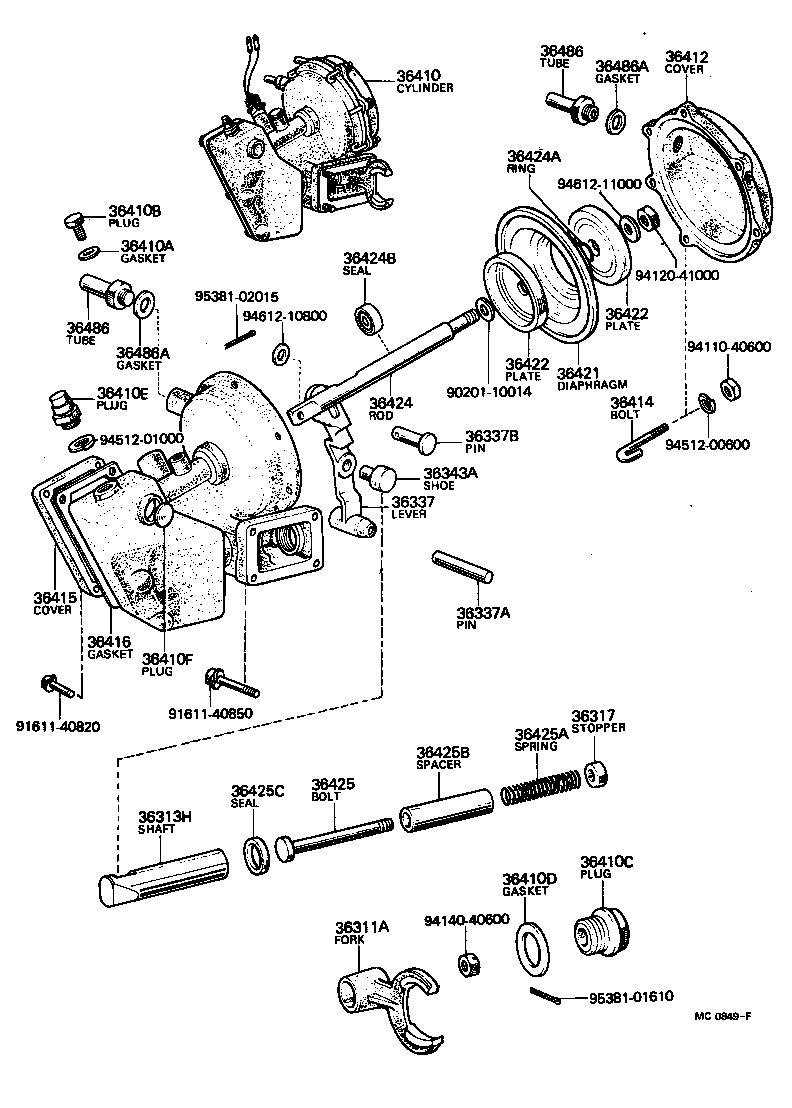  LAND CRUISER 40 50 |  DIAPHRAGM CYLINDER TRANSFER VACUUM ACTUATOR