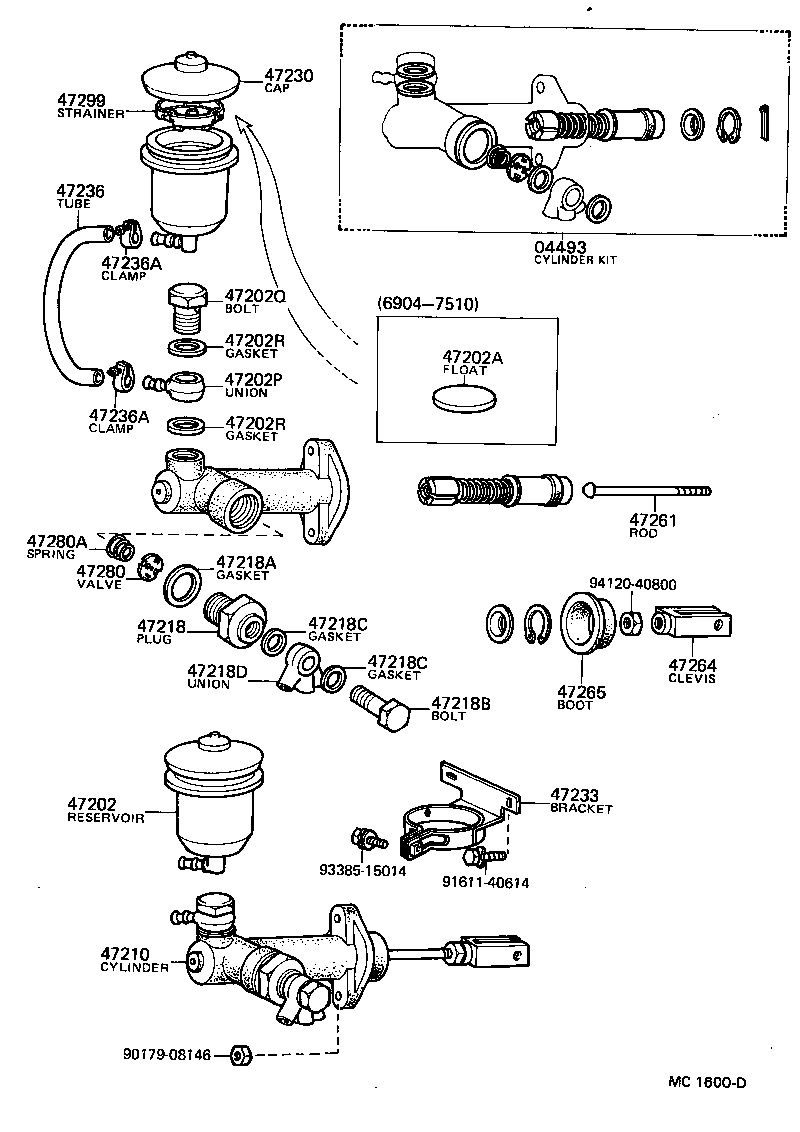  TOYOTA1000 |  BRAKE MASTER CYLINDER