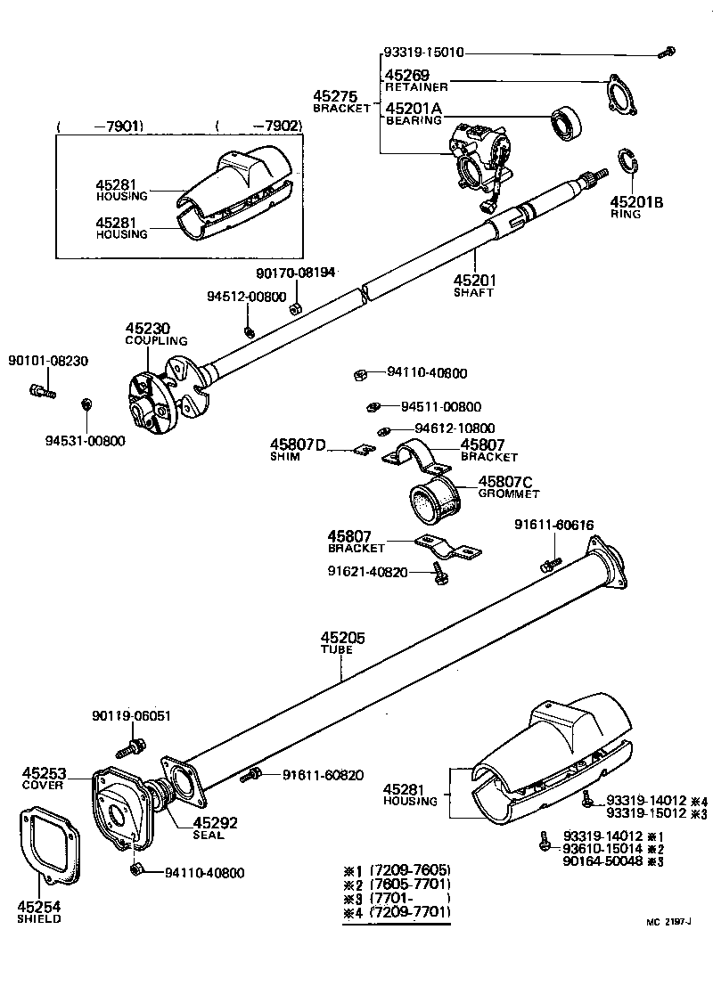  LAND CRUISER 40 50 |  STEERING COLUMN SHAFT