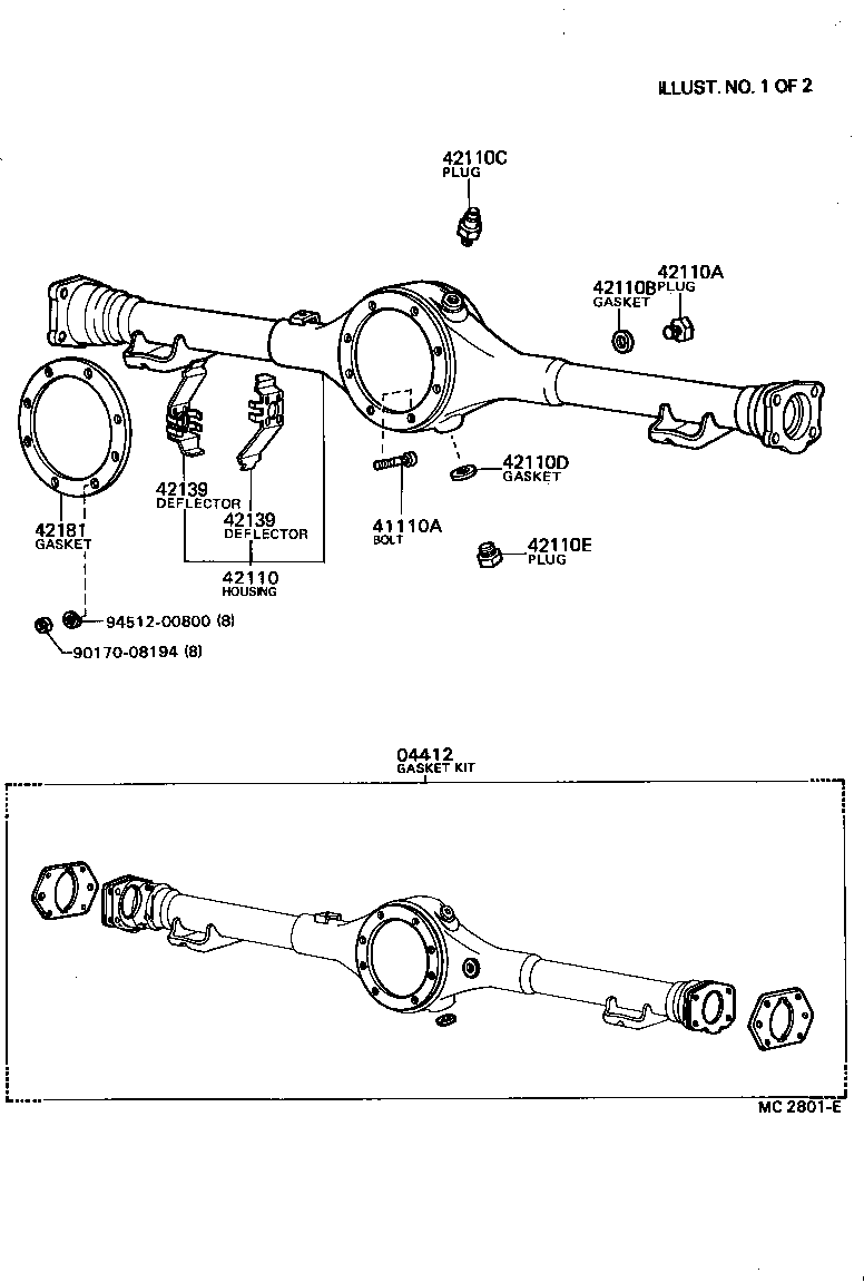  TOYOTA1000 |  REAR AXLE HOUSING DIFFERENTIAL