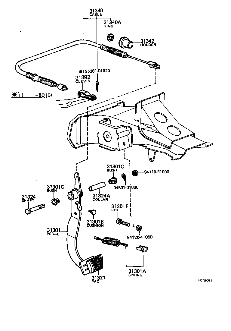  COROLLA TRUENO |  CLUTCH PEDAL FLEXIBLE HOSE