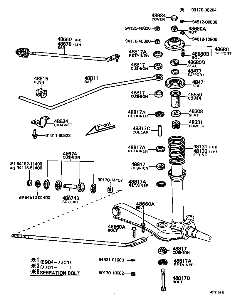  TOYOTA1000 |  FRONT SPRING SHOCK ABSORBER
