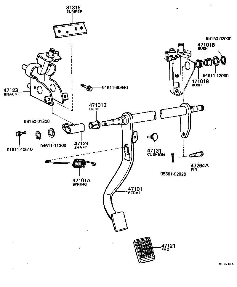  TOYOTA1000 |  BRAKE PEDAL BRACKET