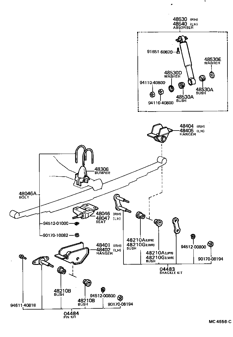  TOYOTA1000 |  REAR SPRING SHOCK ABSORBER