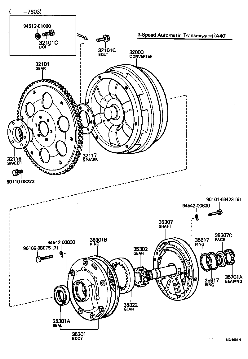 TOYOTA COROLLA TRUENOTE51RLHD POWERTRAINCHASSIS TORQUE CONVERTER