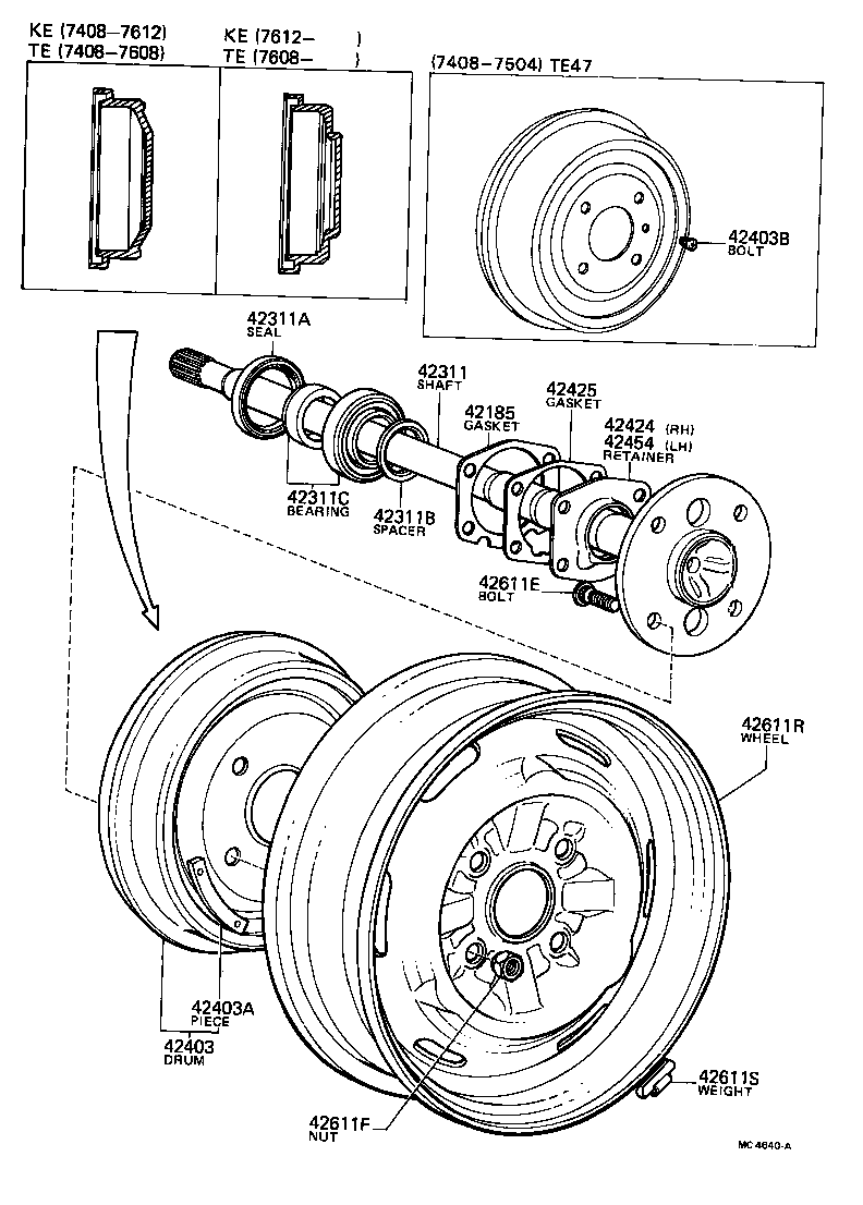  COROLLA TRUENO |  REAR AXLE SHAFT HUB