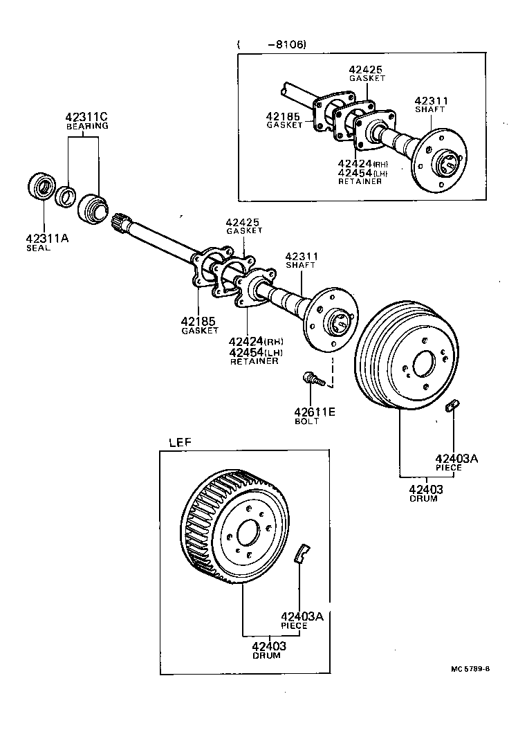  CORONA |  REAR AXLE SHAFT HUB
