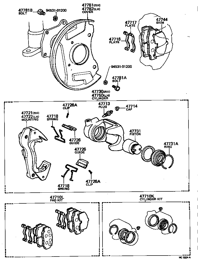  CORONA |  FRONT DISC BRAKE CALIPER DUST COVER