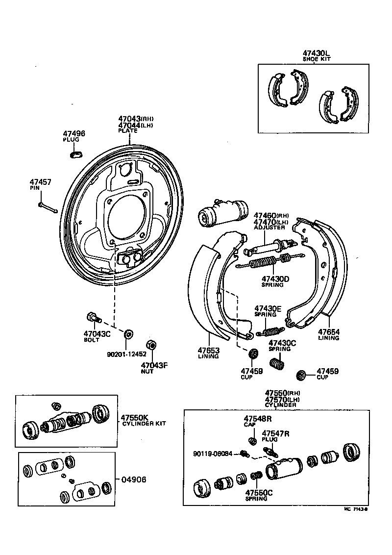  LAND CRUISER 40 |  REAR DRUM BRAKE WHEEL CYLINDER BACKING PLATE