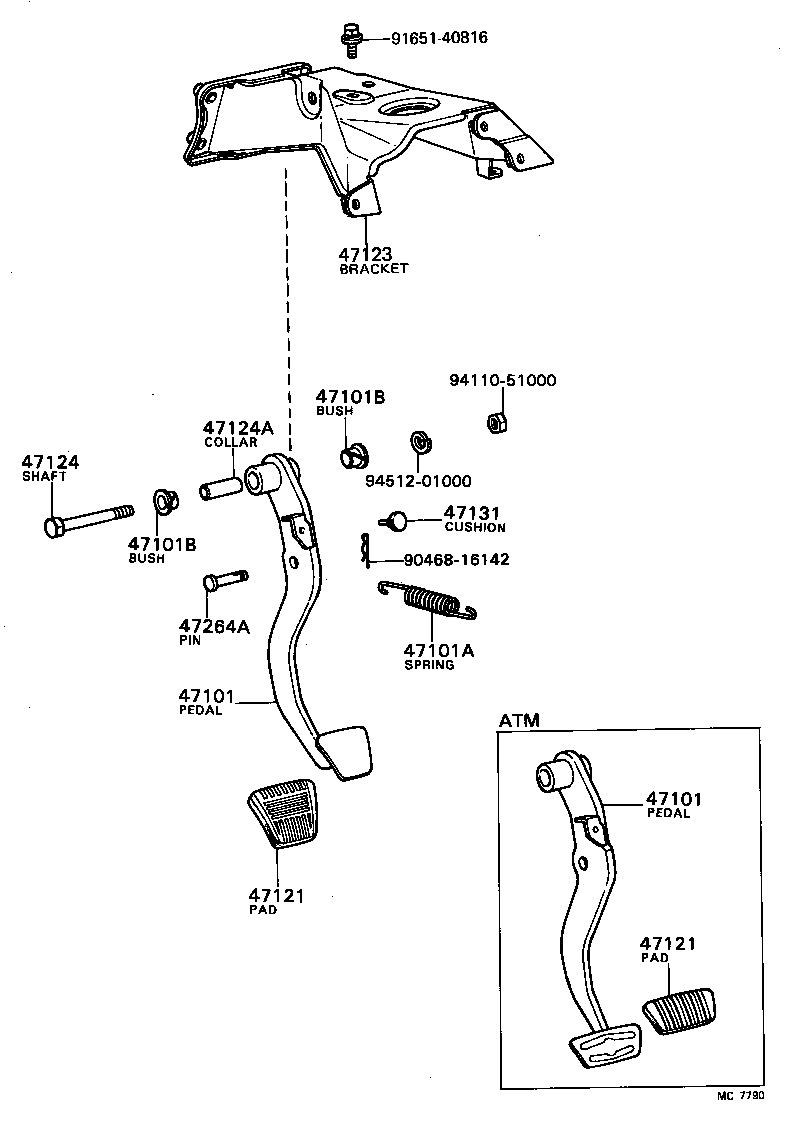  CELICA |  BRAKE PEDAL BRACKET