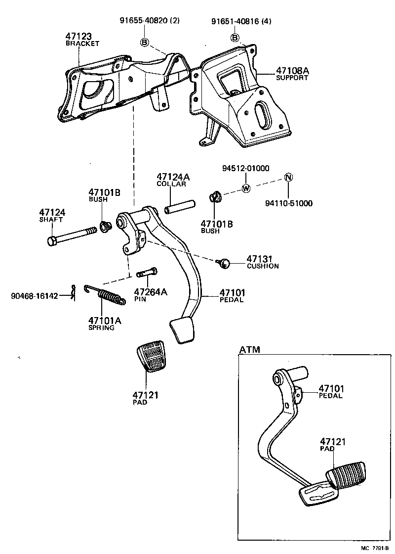  CELICA |  BRAKE PEDAL BRACKET