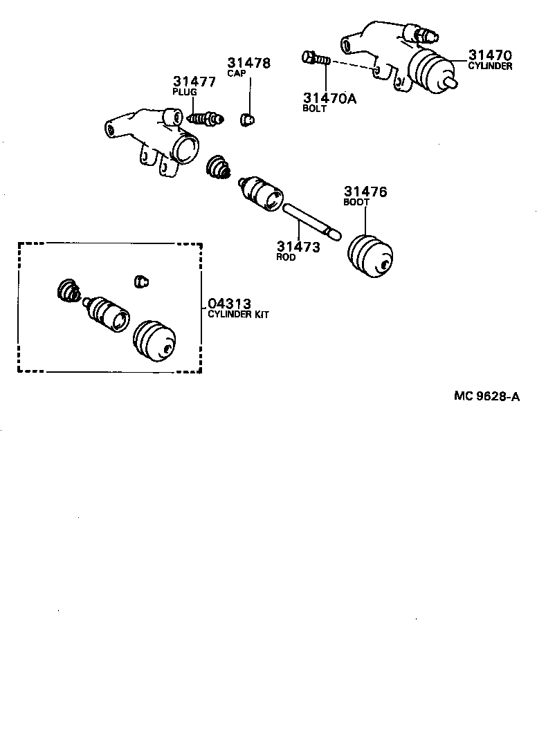  COROLLA SED LB |  CLUTCH RELEASE CYLINDER