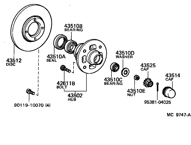  COROLLA COUPE |  FRONT AXLE HUB