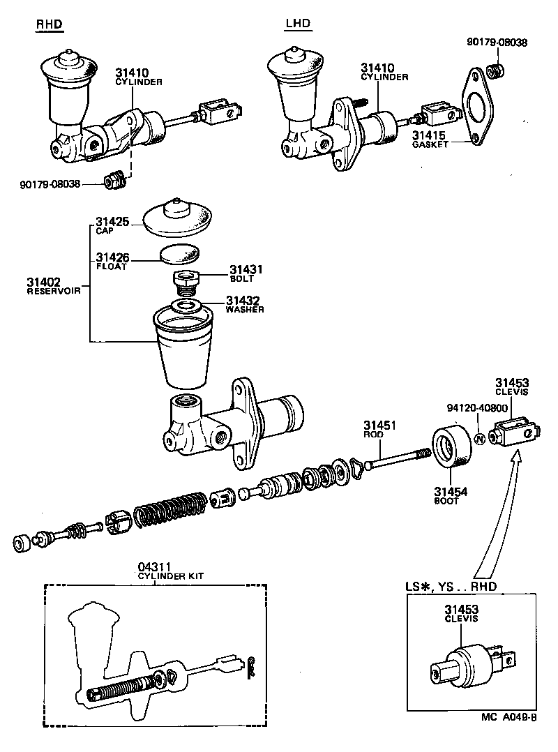  CROWN |  CLUTCH MASTER CYLINDER
