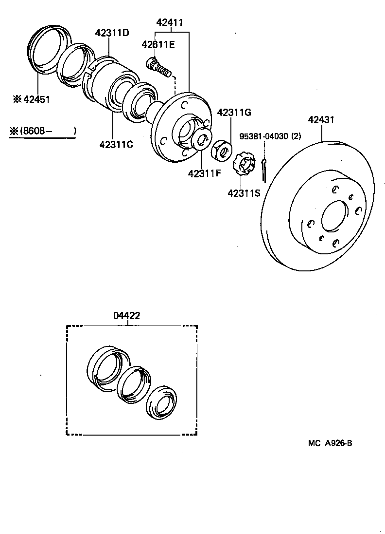  MR2 |  REAR AXLE SHAFT HUB