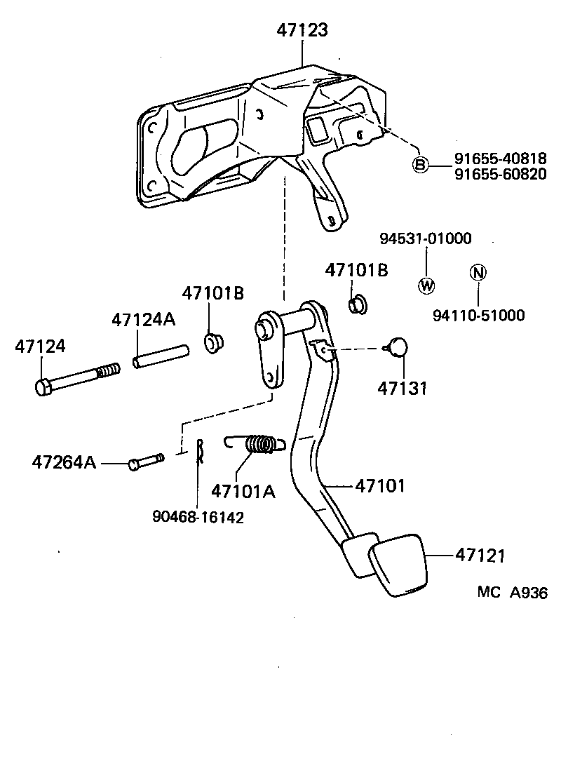  MR2 |  BRAKE PEDAL BRACKET