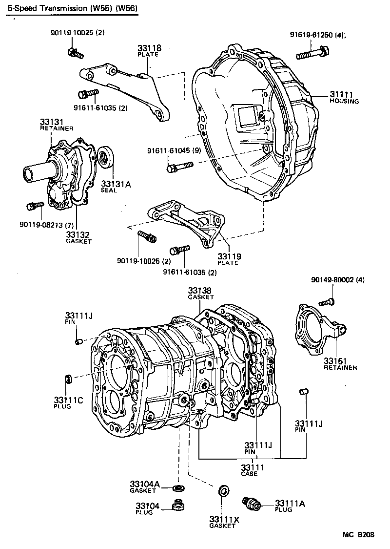  4 RUNNER TRUCK |  CLUTCH HOUSING TRANSMISSION CASE MTM