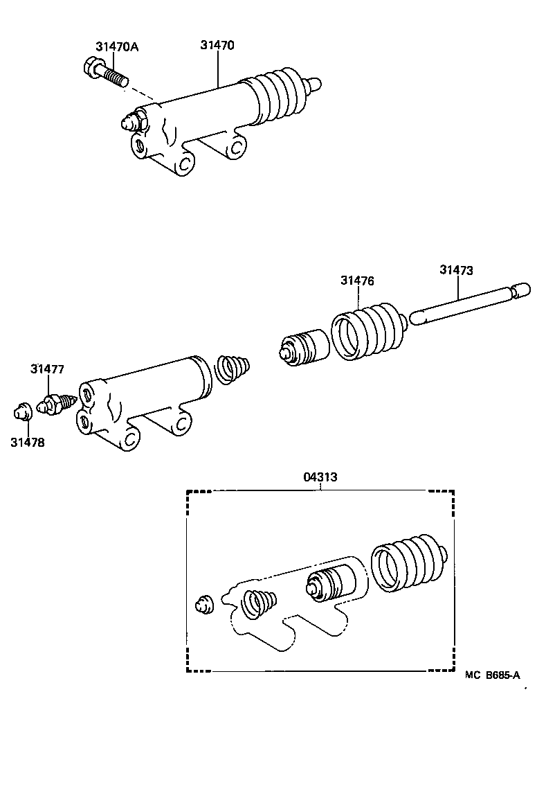  LAND CRUISER 60 62 |  CLUTCH RELEASE CYLINDER