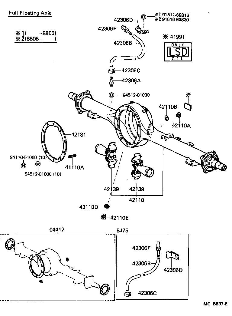  LAND CRUISER 70 |  REAR AXLE HOUSING DIFFERENTIAL