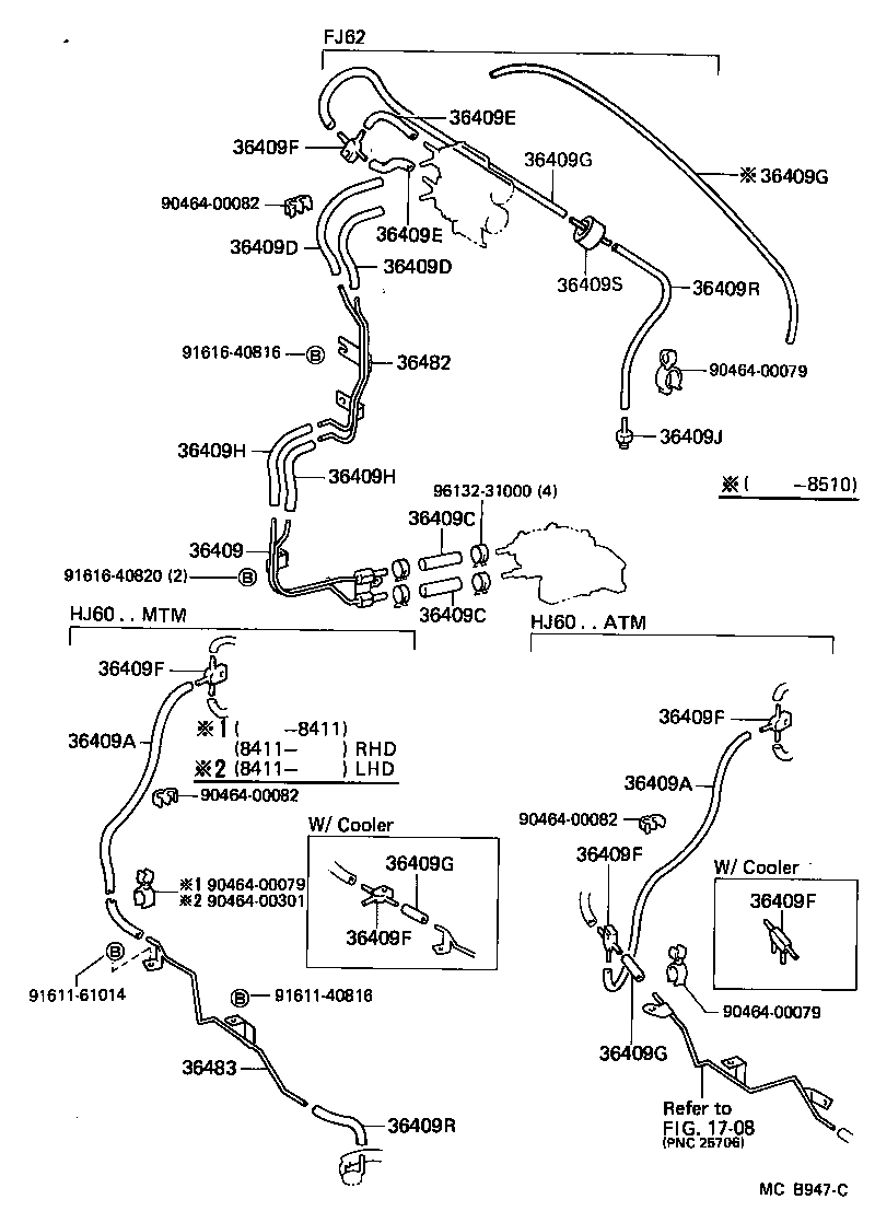  LAND CRUISER 60 |  TRANSFER VACUUM PIPING