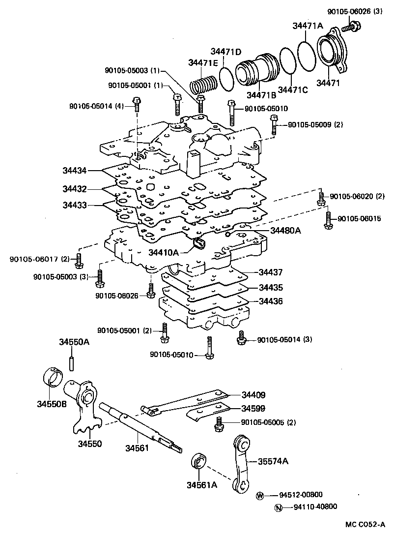  4 RUNNER TRUCK |  TRANSFER VALVE BODY VALVE LEVER