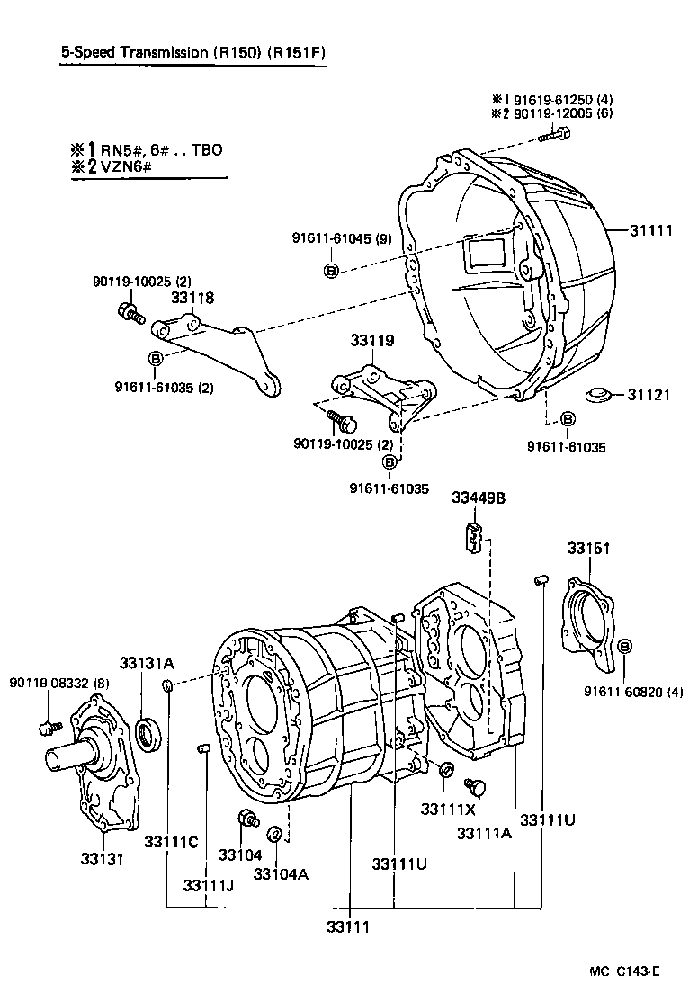  4 RUNNER TRUCK |  CLUTCH HOUSING TRANSMISSION CASE MTM