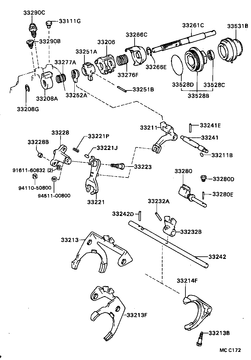  CELICA |  GEAR SHIFT FORK LEVER SHAFT MTM