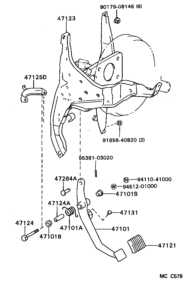  DYNA 100 |  BRAKE PEDAL BRACKET