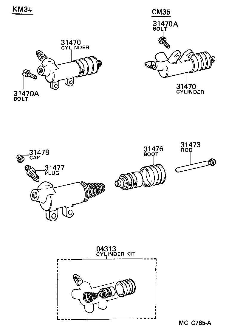  LITEACE VAN WAGON |  CLUTCH RELEASE CYLINDER