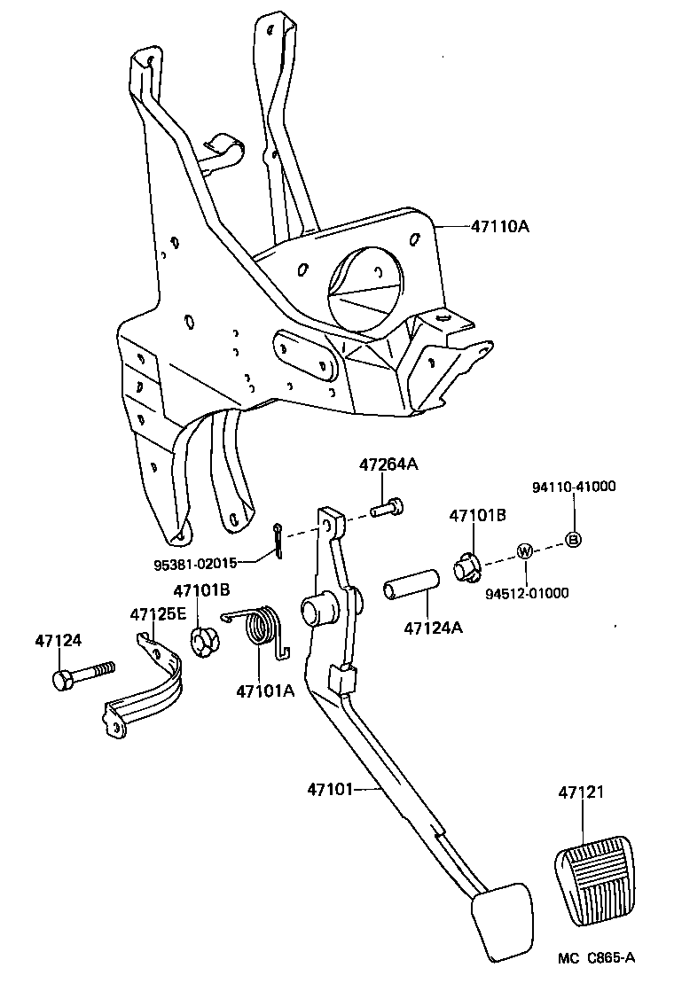  LITEACE VAN WAGON |  BRAKE PEDAL BRACKET